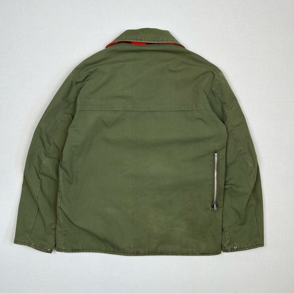 Vintage 1980s Reversible Military Army Plaid Jacket - Picture 3 of 6